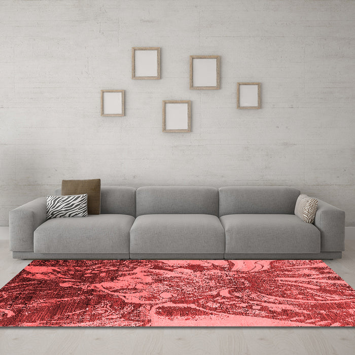 Industrial Red Washable Rugs
