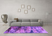 Machine Washable Oriental Purple Industrial Area Rugs in a Living Room, wshurb2820pur