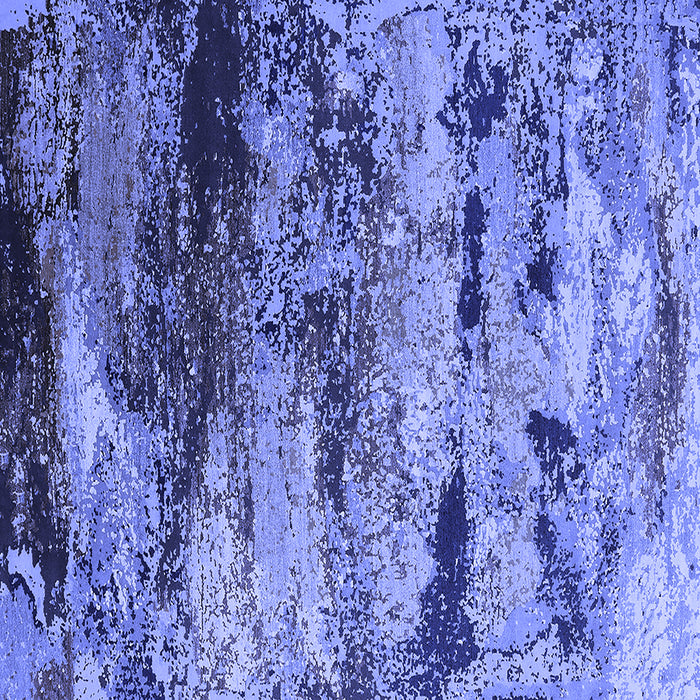 Square Machine Washable Oriental Blue Industrial Rug, wshurb2820blu