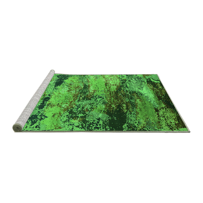 Sideview of Machine Washable Oriental Green Industrial Area Rugs, wshurb2820grn