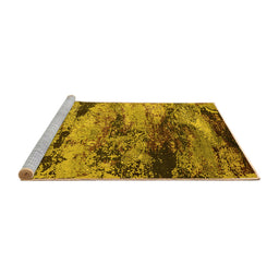 Sideview of Machine Washable Oriental Yellow Industrial Rug, wshurb2820yw