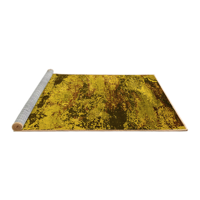 Sideview of Machine Washable Oriental Yellow Industrial Rug, wshurb2820yw