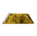 Sideview of Machine Washable Oriental Yellow Industrial Rug, wshurb2820yw