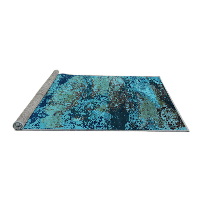 Sideview of Machine Washable Oriental Light Blue Industrial Rug, wshurb2820lblu