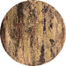 Round Oriental Brown Industrial Rug, urb2820brn