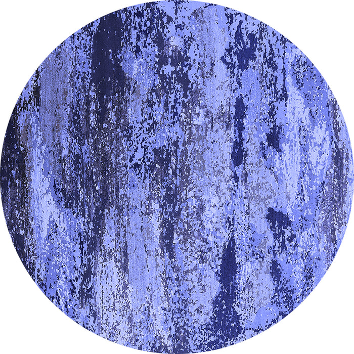 Round Oriental Blue Industrial Rug, urb2820blu