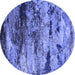 Round Oriental Blue Industrial Rug, urb2820blu