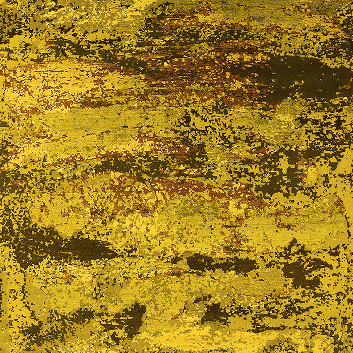Machine Washable Oriental Yellow Industrial Rug, wshurb2820yw