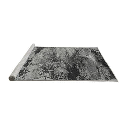Sideview of Machine Washable Oriental Gray Industrial Rug, wshurb2820gry
