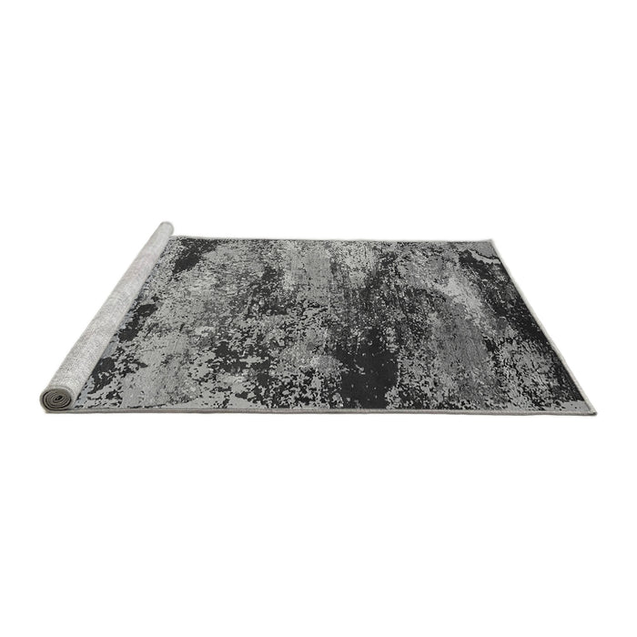 Sideview of Machine Washable Oriental Gray Industrial Rug, wshurb2820gry