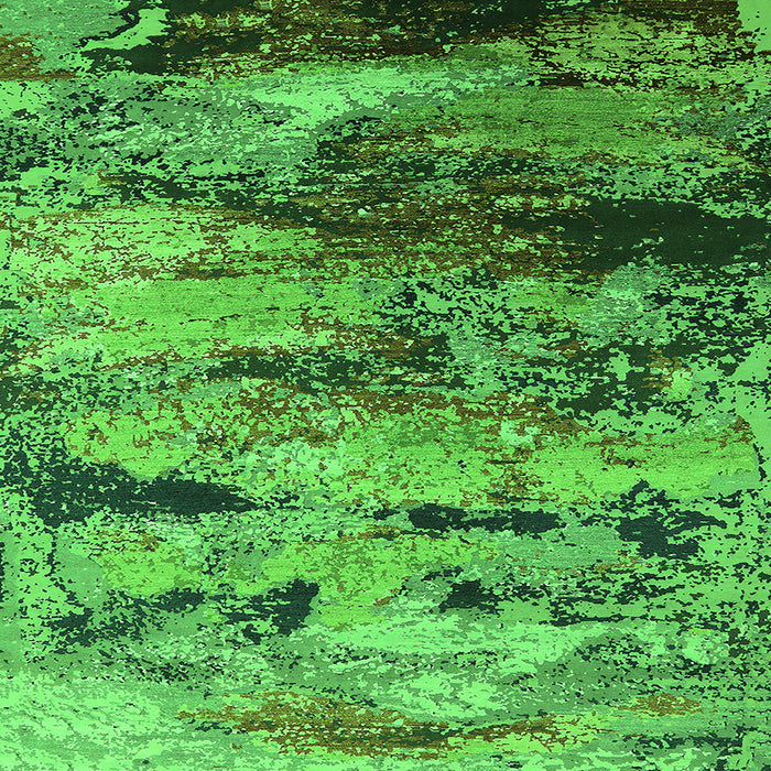 Square Machine Washable Oriental Green Industrial Area Rugs, wshurb2820grn