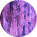 Round Oriental Purple Industrial Rug, urb2820pur