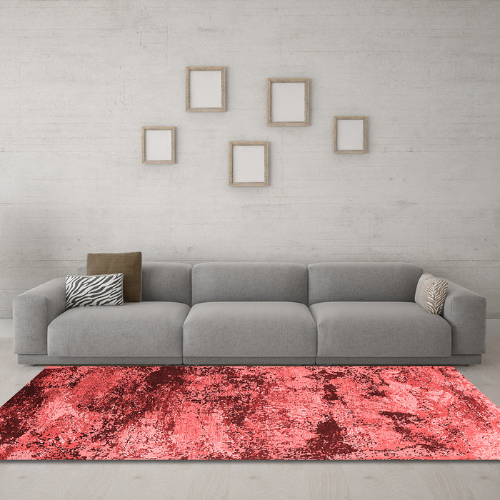 Industrial Red Washable Rugs