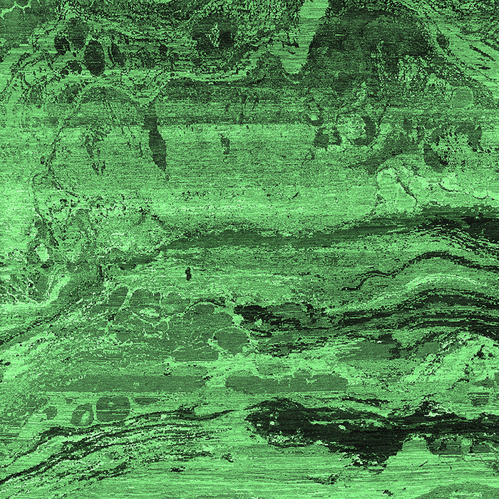 Machine Washable Oriental Emerald Green Industrial Area Rugs, wshurb2821emgrn