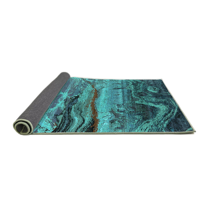 Sideview of Oriental Turquoise Industrial Rug, urb2821turq