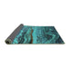 Sideview of Oriental Turquoise Industrial Rug, urb2821turq