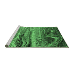Sideview of Machine Washable Oriental Emerald Green Industrial Area Rugs, wshurb2821emgrn