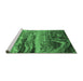 Sideview of Machine Washable Oriental Emerald Green Industrial Area Rugs, wshurb2821emgrn