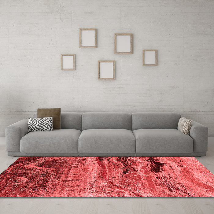 Industrial Red Washable Rugs