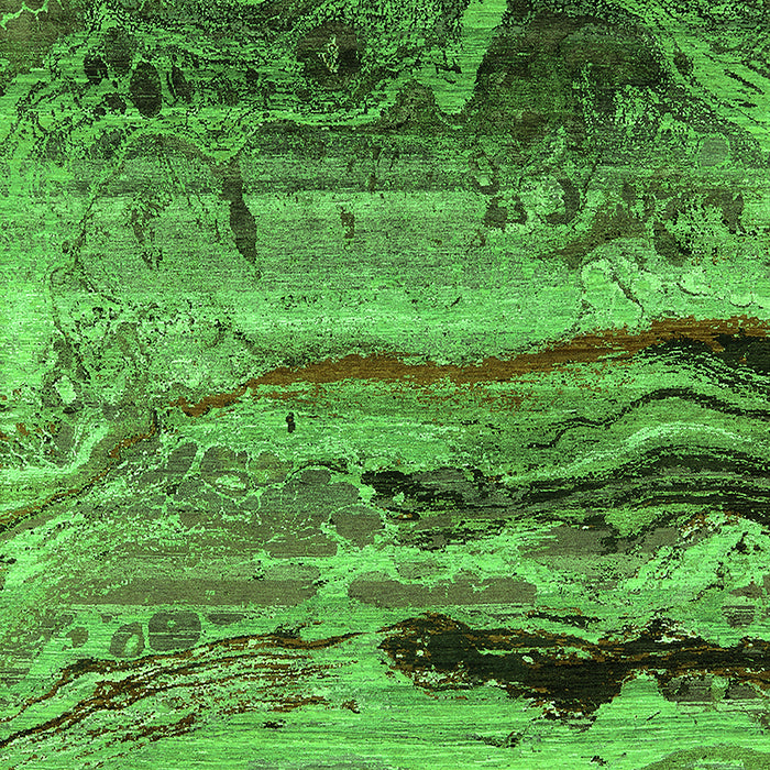 Machine Washable Oriental Green Industrial Area Rugs, wshurb2821grn