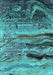 Machine Washable Oriental Turquoise Industrial Area Rugs, wshurb2821turq