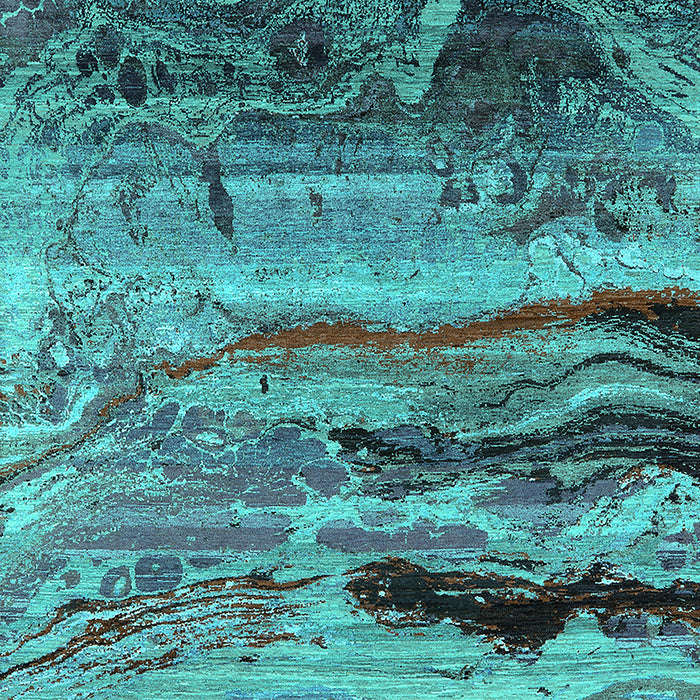 Machine Washable Oriental Turquoise Industrial Area Rugs, wshurb2821turq