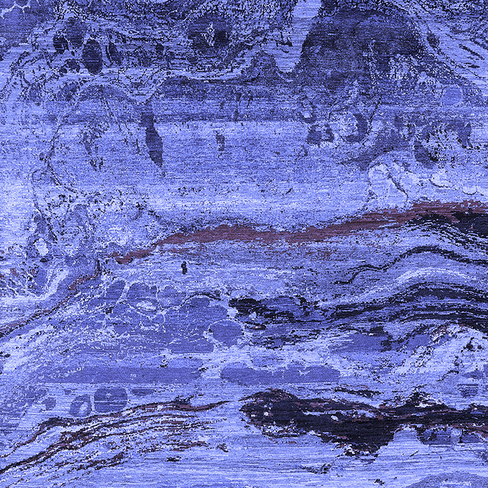 Machine Washable Oriental Blue Industrial Rug, wshurb2821blu