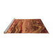 Sideview of Machine Washable Oriental Orange Industrial Area Rugs, wshurb2821org