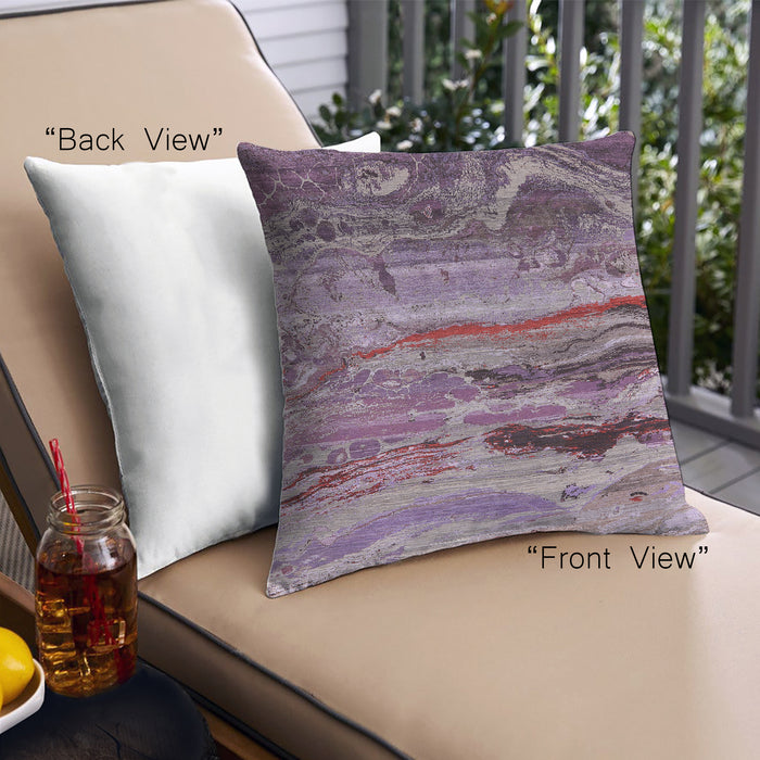 Front View of Mid-Century Modern Urban Square Pastel Violet Purple Throw Pillow, 18 inch by 18 inch, pwurb2821