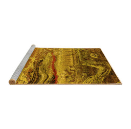 Sideview of Machine Washable Oriental Yellow Industrial Rug, wshurb2821yw