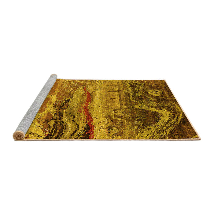 Sideview of Machine Washable Oriental Yellow Industrial Rug, wshurb2821yw