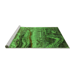Sideview of Machine Washable Oriental Green Industrial Area Rugs, wshurb2821grn