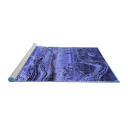Sideview of Machine Washable Oriental Blue Industrial Rug, wshurb2821blu