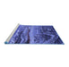 Sideview of Machine Washable Oriental Blue Industrial Rug, wshurb2821blu