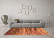 Machine Washable Oriental Orange Industrial Area Rugs in a Living Room, wshurb2821org