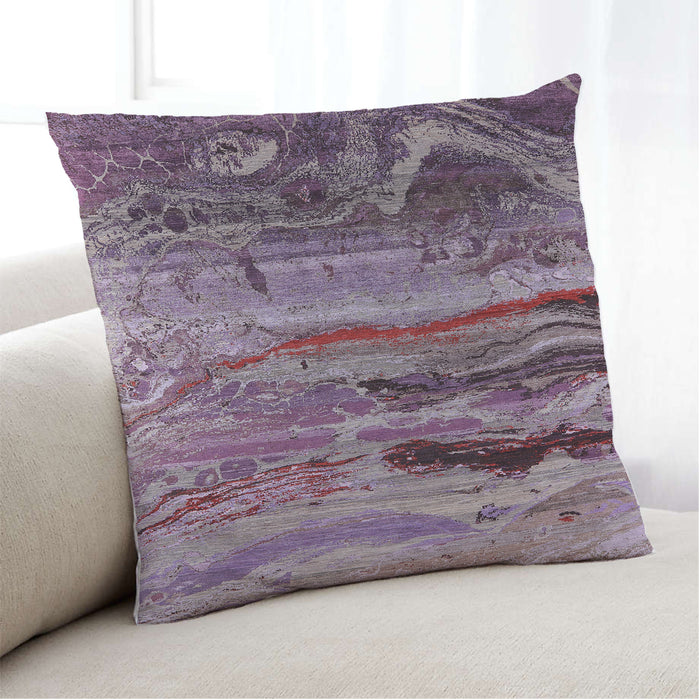 Lifestyle Image of Mid-Century Modern Urban Square Pastel Violet Purple Throw Pillow, 18 inch by 18 inch, pwurb2821