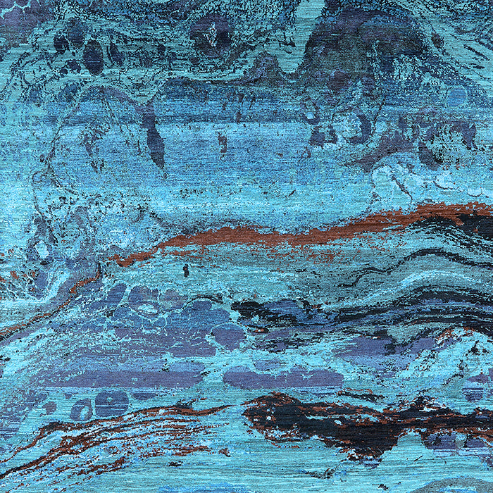 Machine Washable Oriental Light Blue Industrial Rug, wshurb2821lblu