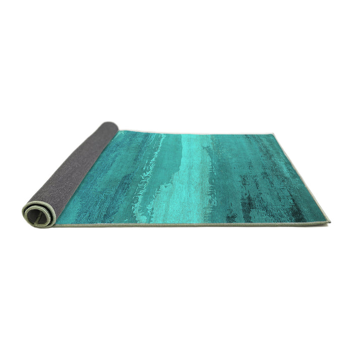 Sideview of Oriental Turquoise Industrial Rug, urb2822turq