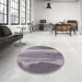 Round Machine Washable Industrial Modern Viola Purple Rug in a Office, wshurb2822