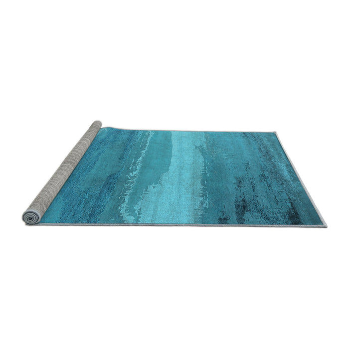 Sideview of Machine Washable Oriental Light Blue Industrial Rug, wshurb2822lblu