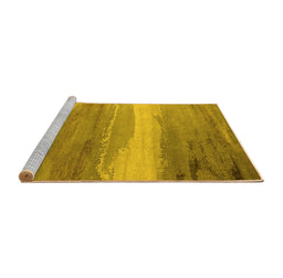 Sideview of Machine Washable Oriental Yellow Industrial Rug, wshurb2822yw