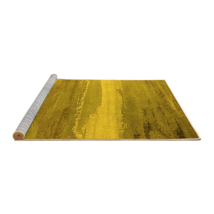 Sideview of Machine Washable Oriental Yellow Industrial Rug, wshurb2822yw