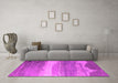 Machine Washable Oriental Pink Industrial Rug in a Living Room, wshurb2822pnk