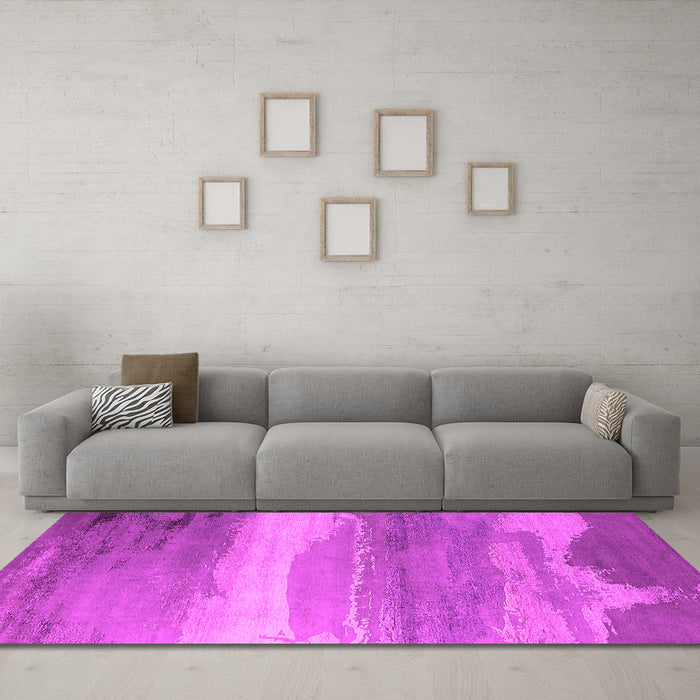 Machine Washable Oriental Pink Industrial Rug in a Living Room, wshurb2822pnk