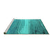 Sideview of Machine Washable Oriental Turquoise Industrial Area Rugs, wshurb2822turq