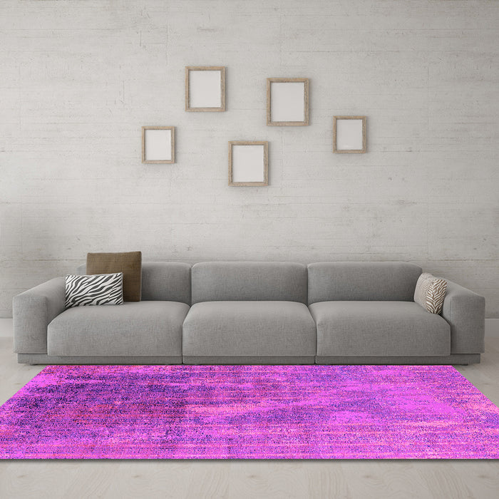 Machine Washable Oriental Pink Industrial Rug in a Living Room, wshurb2823pnk