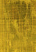 Machine Washable Oriental Yellow Industrial Rug, wshurb2823yw