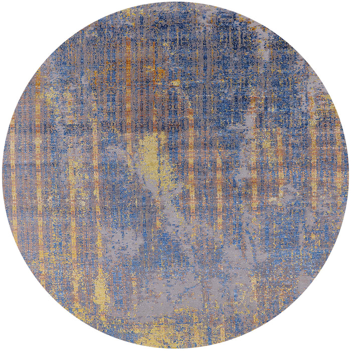 Round Machine Washable Industrial Modern Viola Purple Rug, wshurb2823