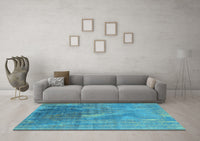 Machine Washable Oriental Light Blue Industrial Rug, wshurb2823lblu