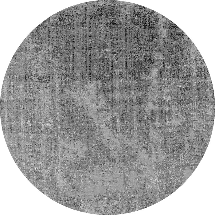 Round Machine Washable Oriental Gray Industrial Rug, wshurb2823gry